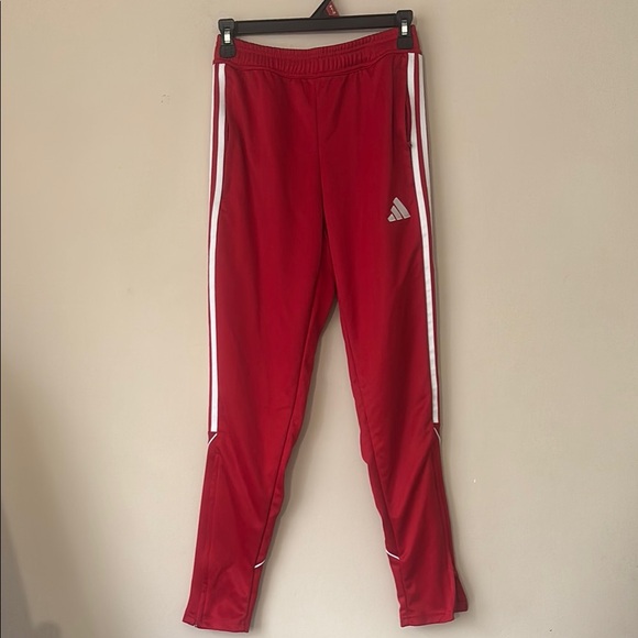 Adidas Red Sweatpants with White Stripes - Picture 2 of 5